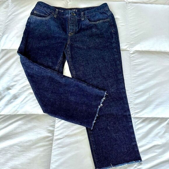 Ann Taylor Loft, boyfriend dark wash jeans. - Picture 1 of 3